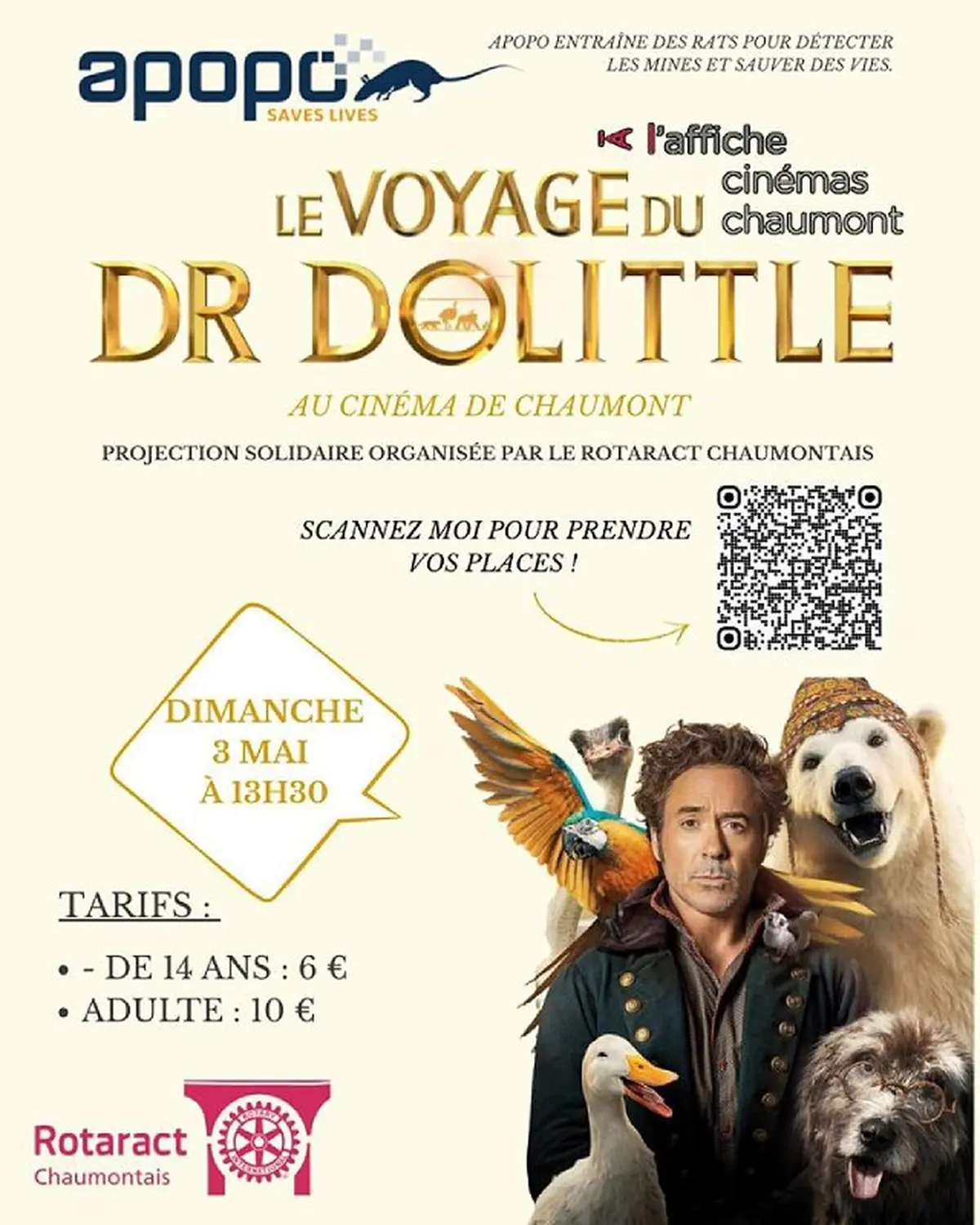 Projection solidaire : le voyage du DR Dolittle