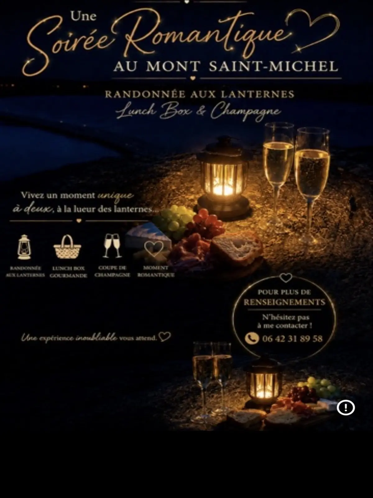 Promenade romantique aux lanternes au Mont Saint-Michel