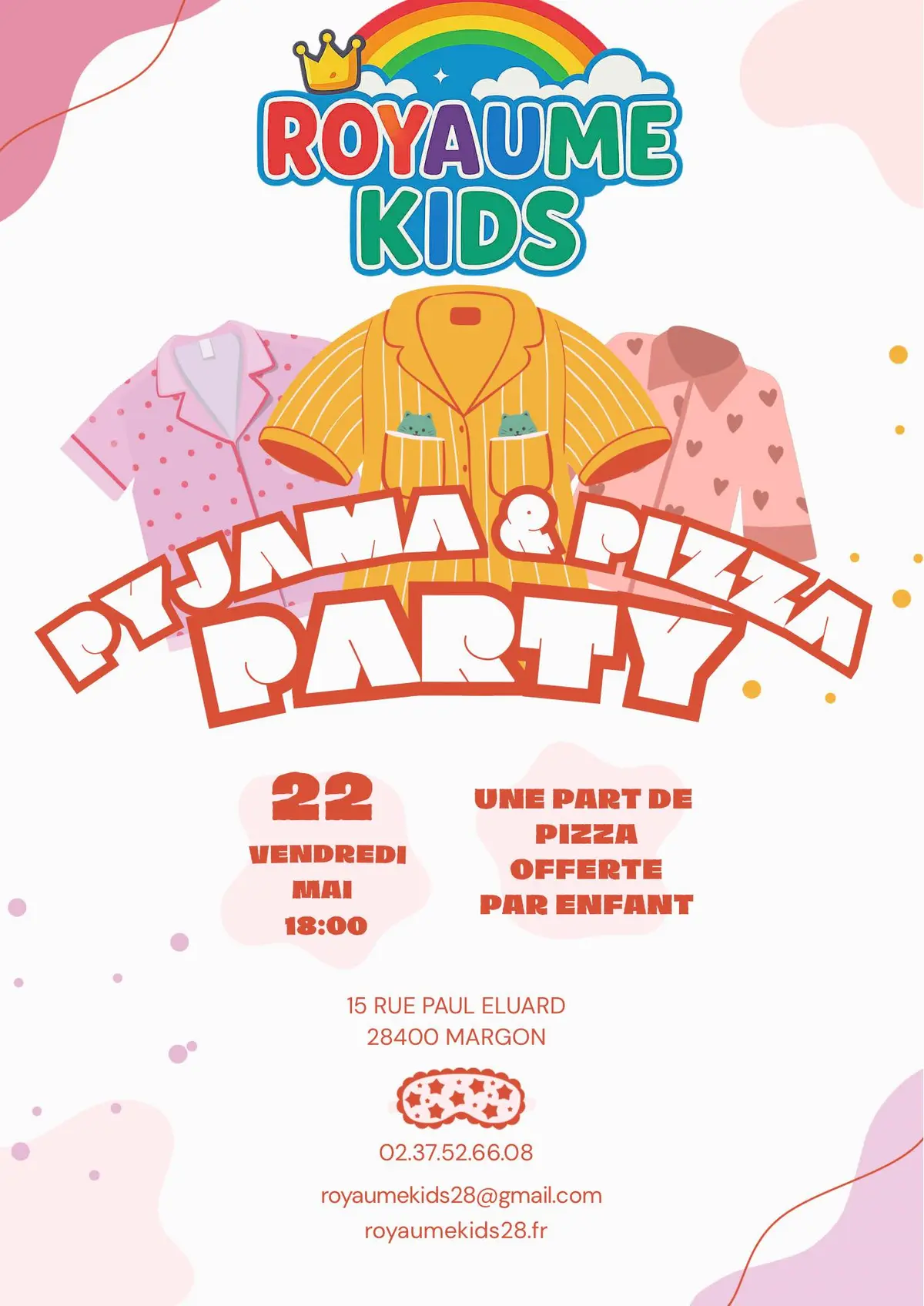 Pyjama & pizza party au Royaume Kids