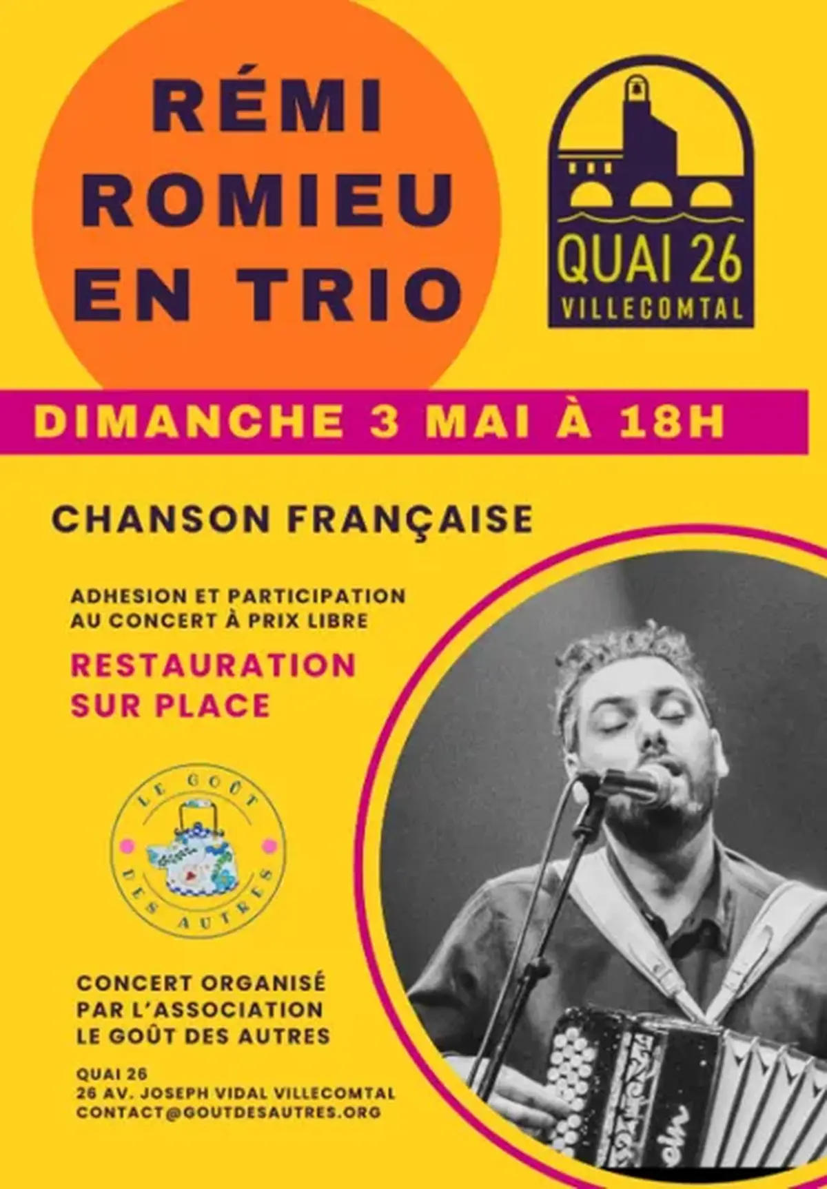 Quai 26 - Concert avec Rémi Romieu en Trio