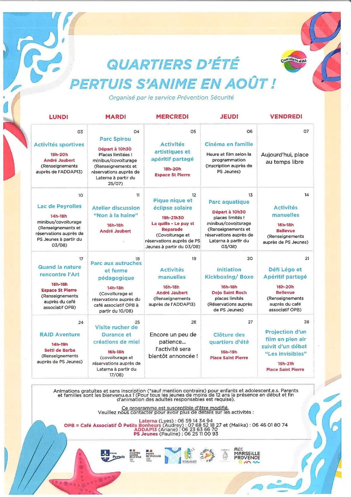 Quartiers d'été - Pertuis s'anime en août !