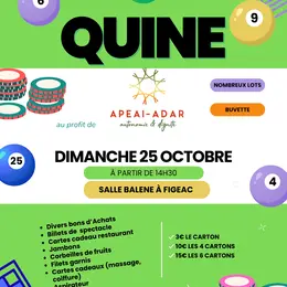 Quine à Figeac au profit de l'APEAI-ADAR