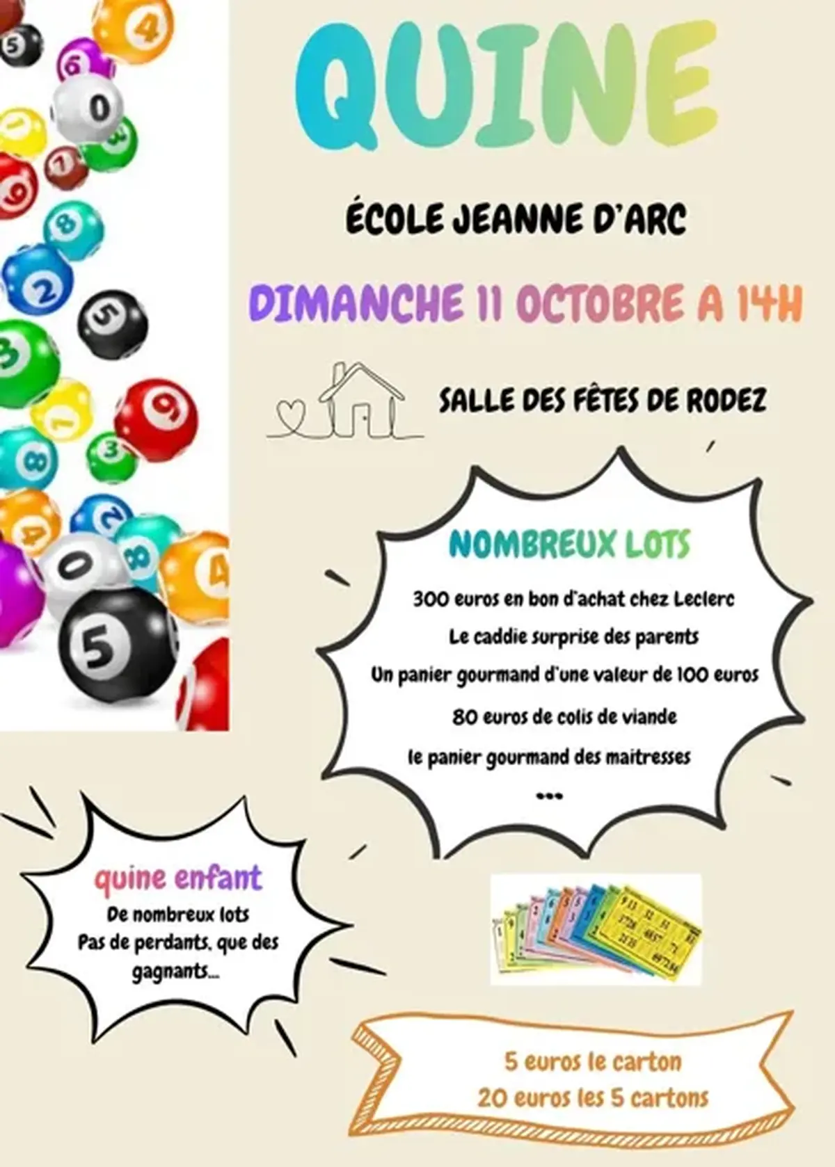 Quine de l'école Jeanne d'Arc