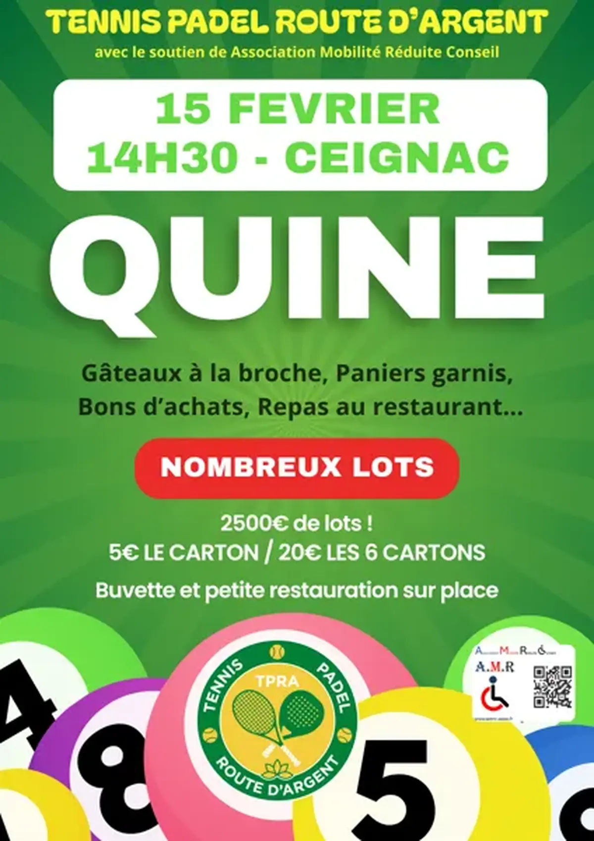 Quine du Club Tennis Padel Route d'Argent