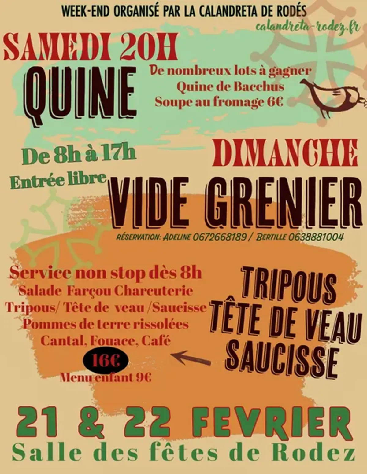 Quine, petit-déjeuner aux tripous et vide grenier de l'école Calandreta
