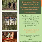 Rando galette : l'âne, le chemin, le château et la galette des rois