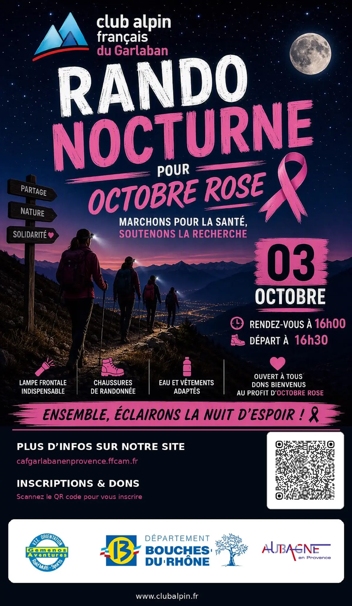 Rando nocture pour Octobre Rose