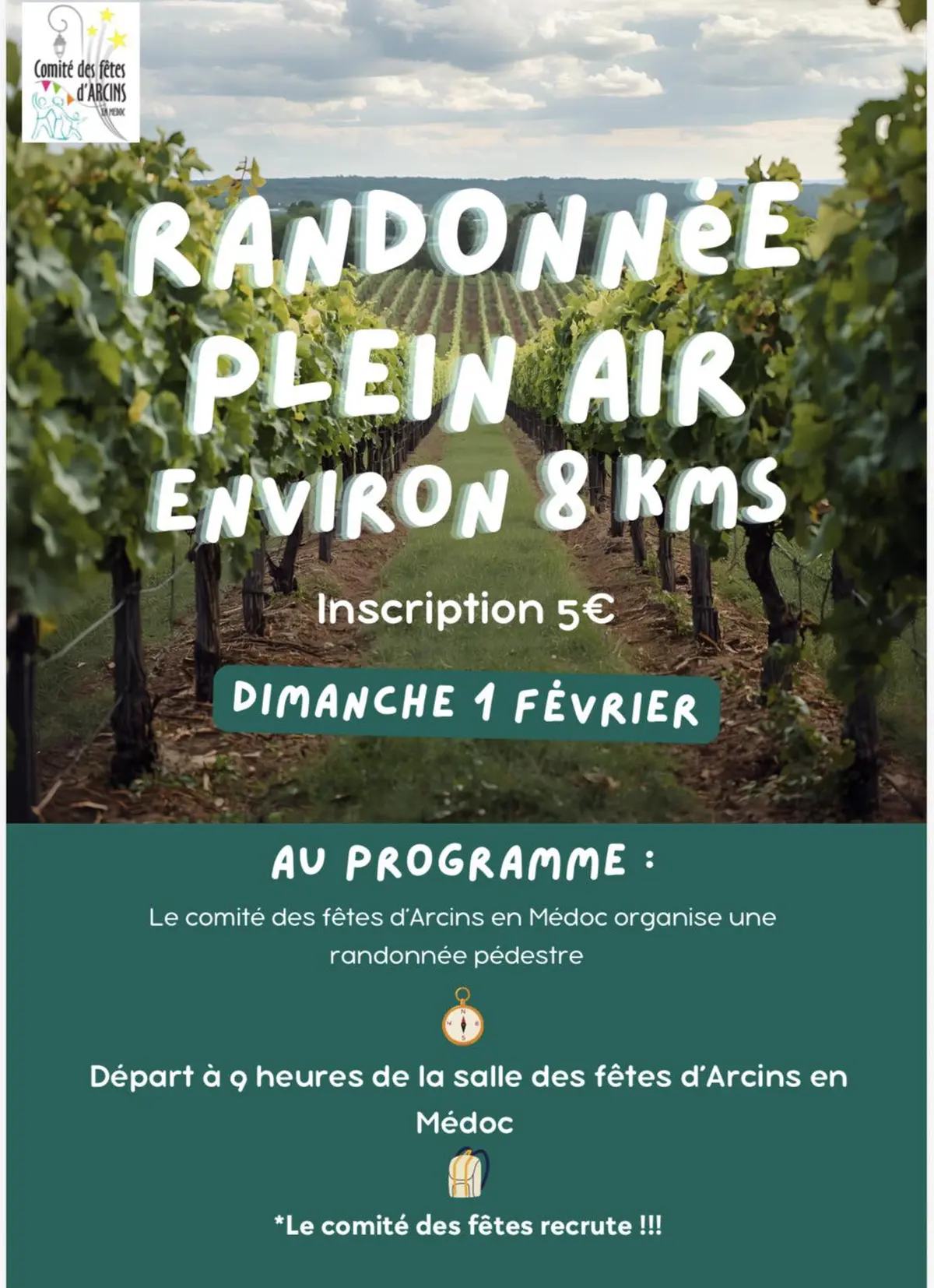 Randonnée à Arcins