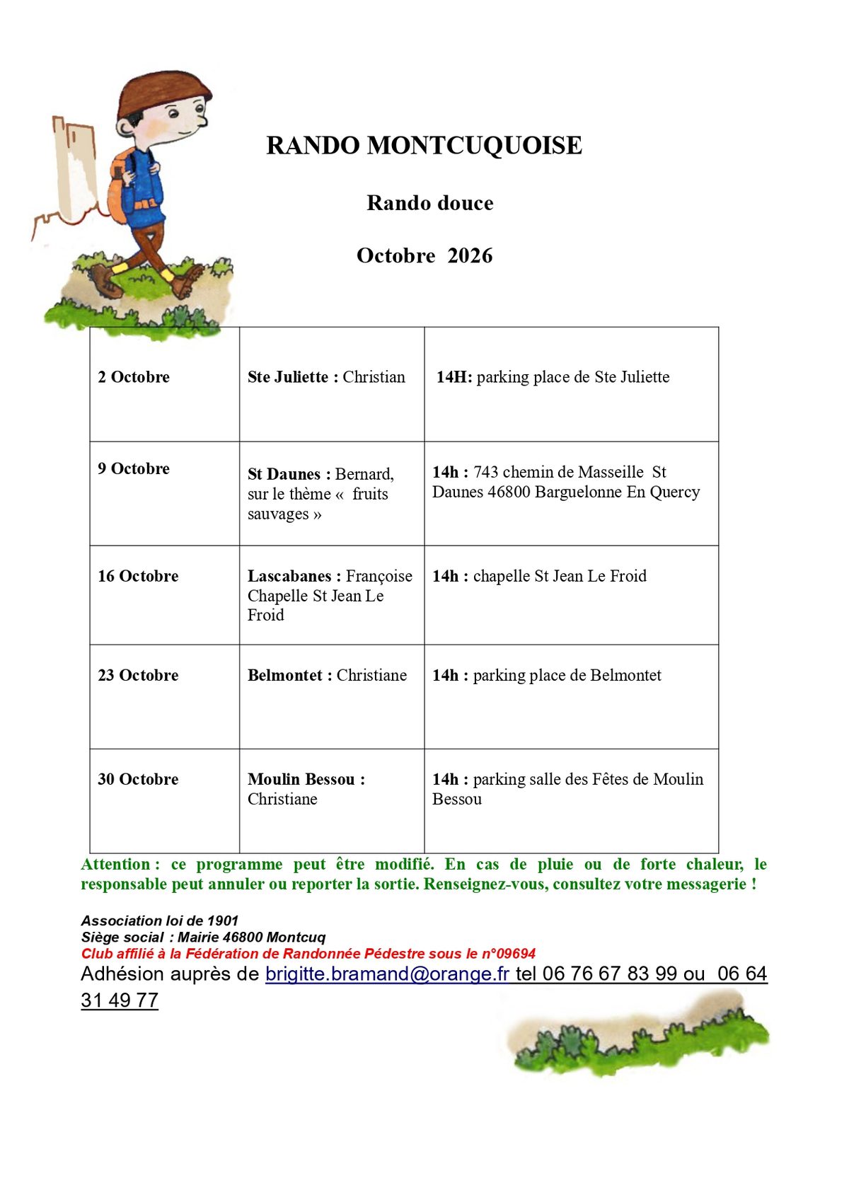 Randonnée douce avec la Rando Montcuquoise