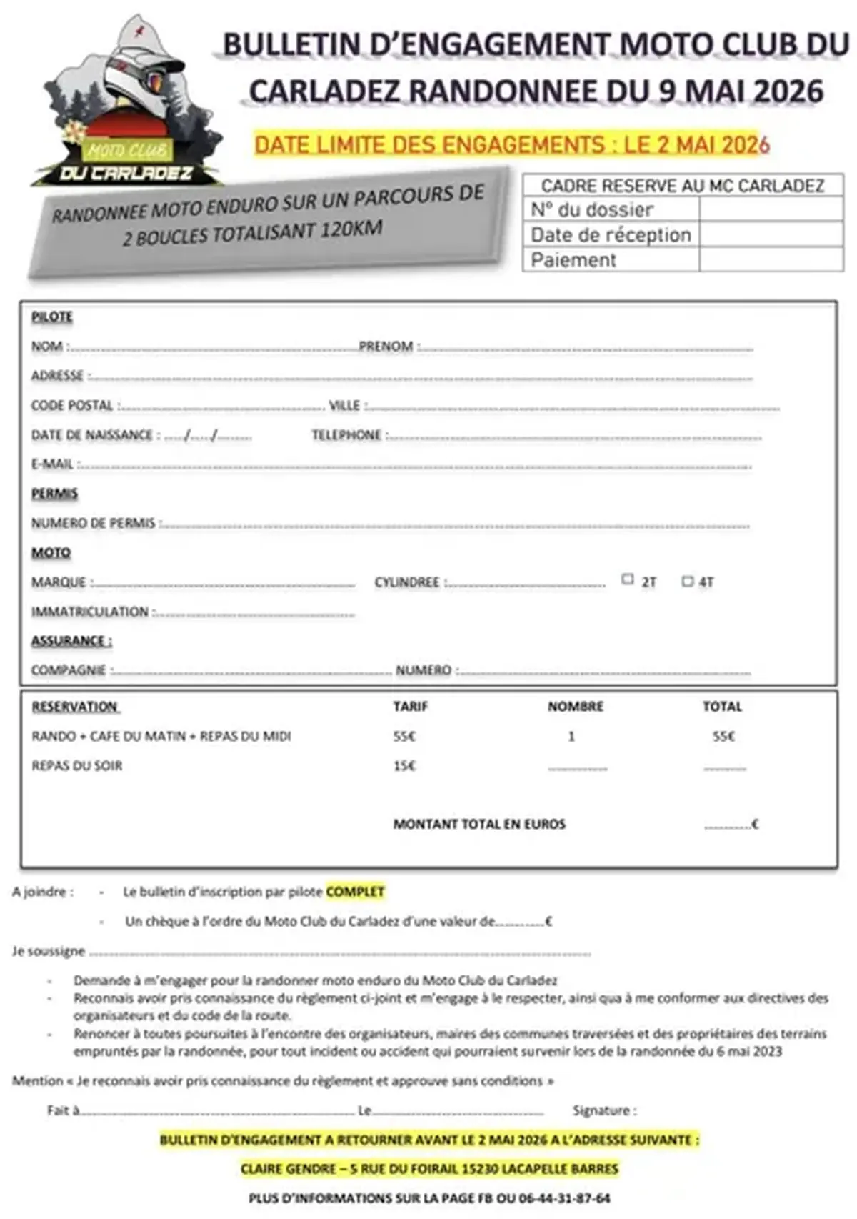 Randonnée du moto club du Carladez