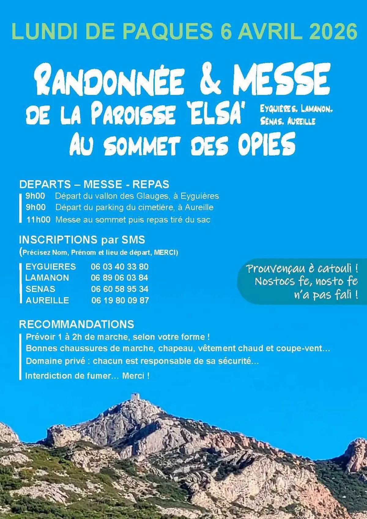 Randonnée & messe de la paroisse ELSA au sommet des Opies
