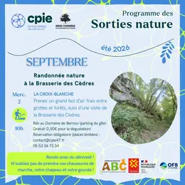 Randonnée nature à la Brasserie des Cèdres