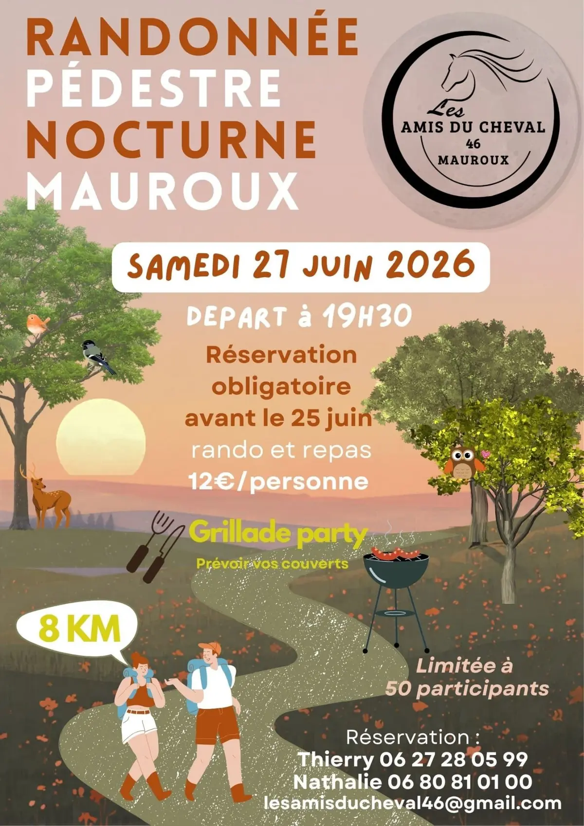 Randonnée nocturne avec les amis du cheval