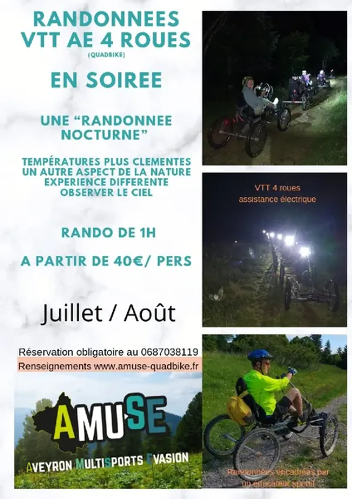 Randonnée nocturne en VTT 4 roues (Quadbike)