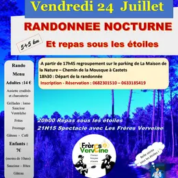 Randonnée nocturne et repas sous les étoiles