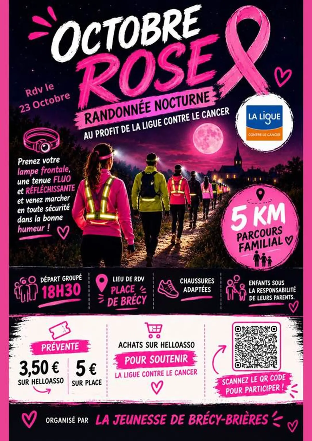 Randonnée nocturne Octobre Rose
