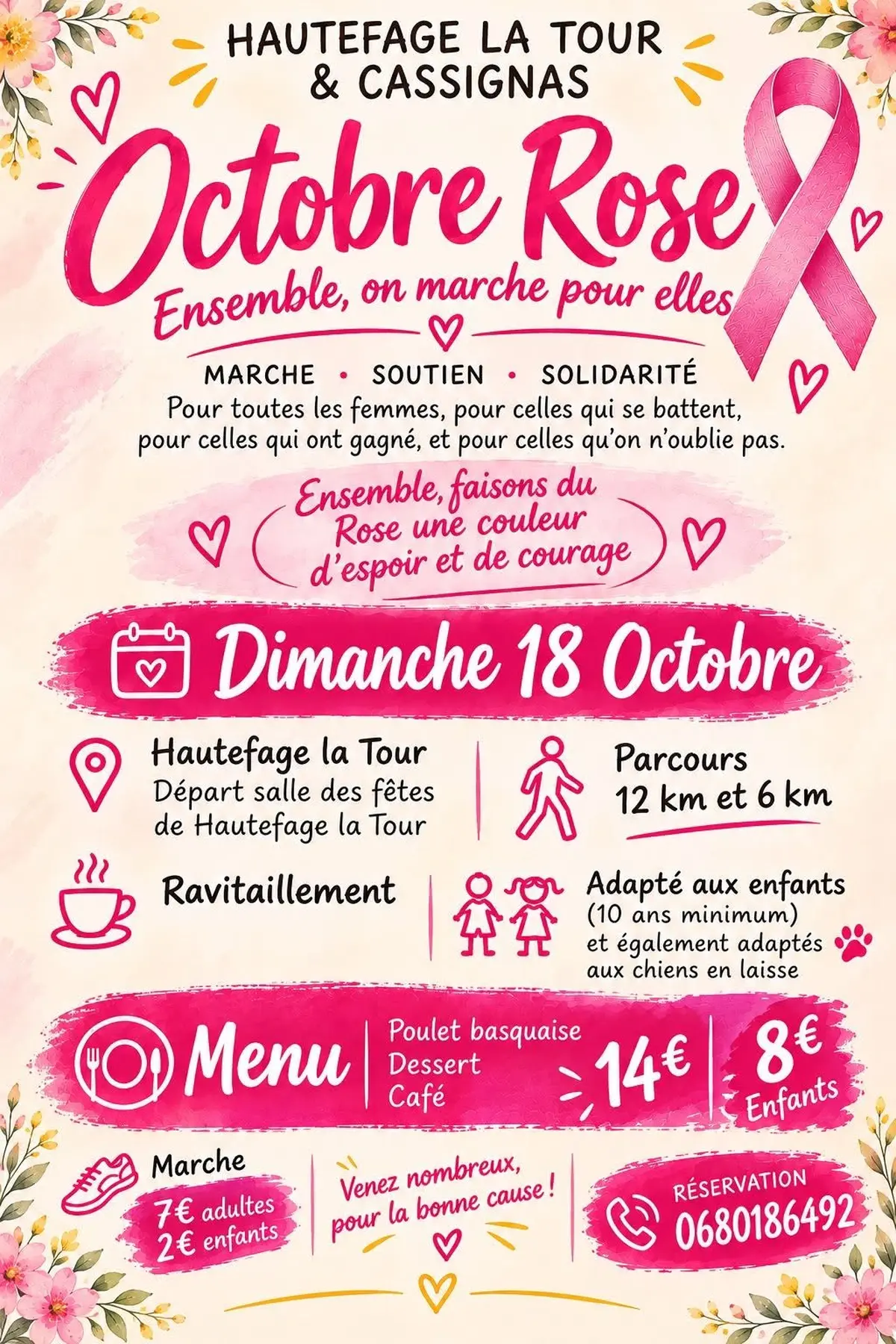 Randonnée Octobre rose à Hautechage'la-Tour et Cassignas