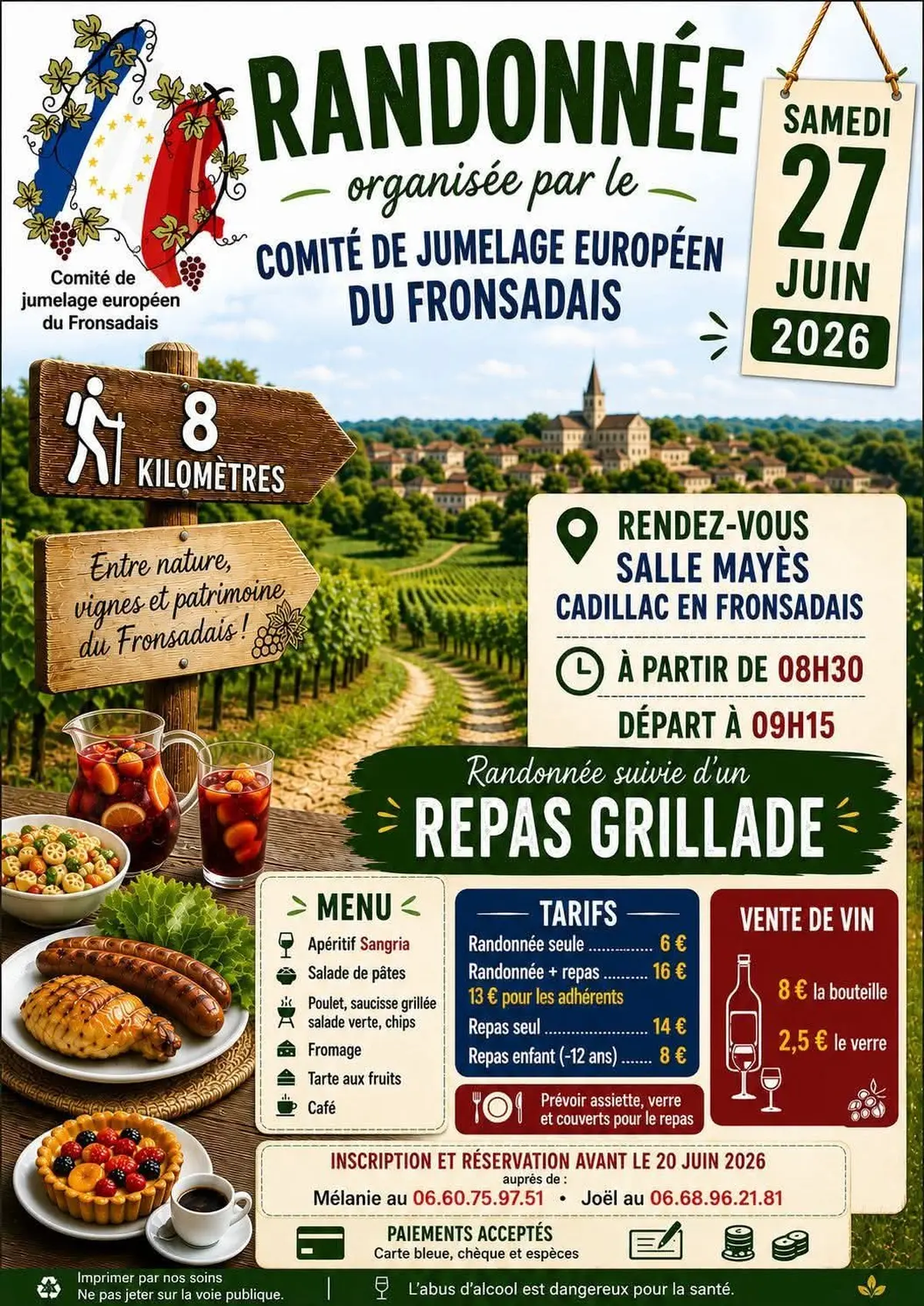 Randonnée organisée par le Comité de Jumelage Européen du Fronsadais