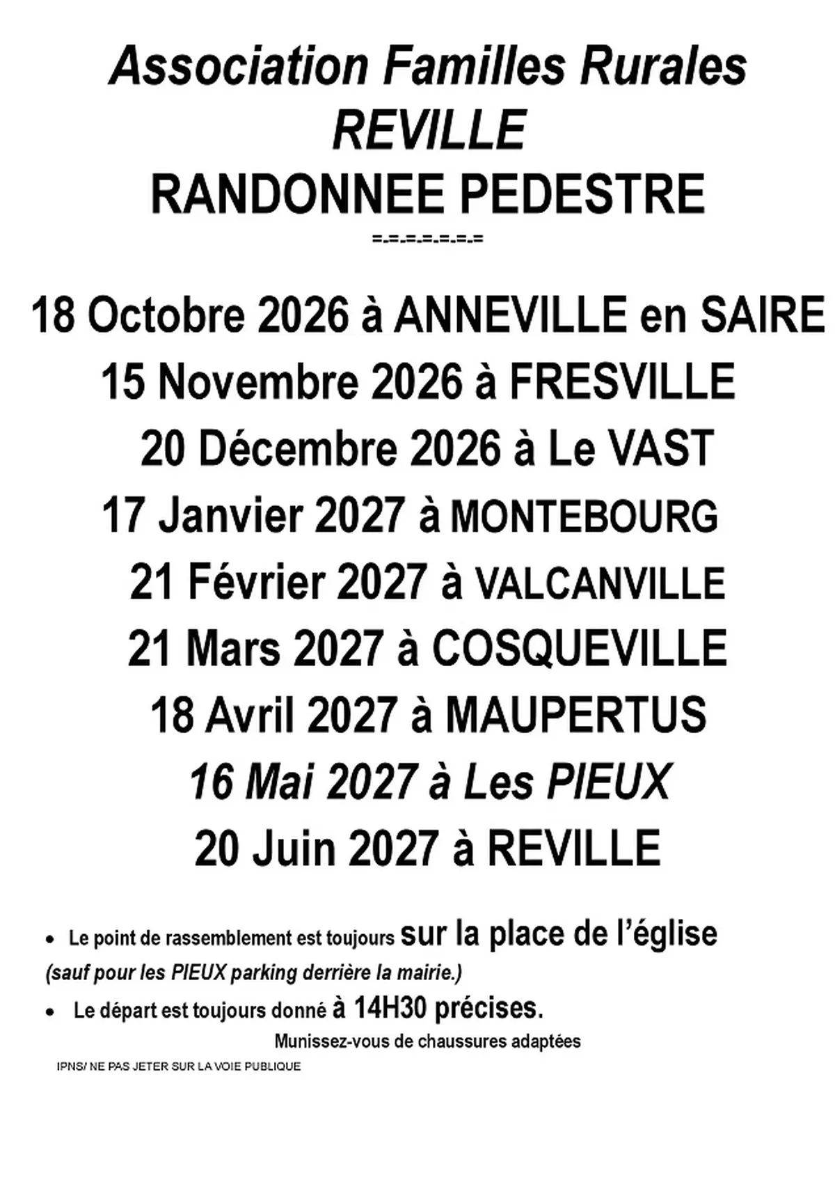 Randonnée pédestre Familles Rurales