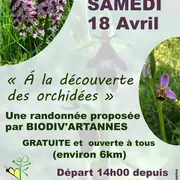Randonnée proposée par BIODIV’Artannes, Samedi 18 avril avec un départ à 14 h de la prairie.