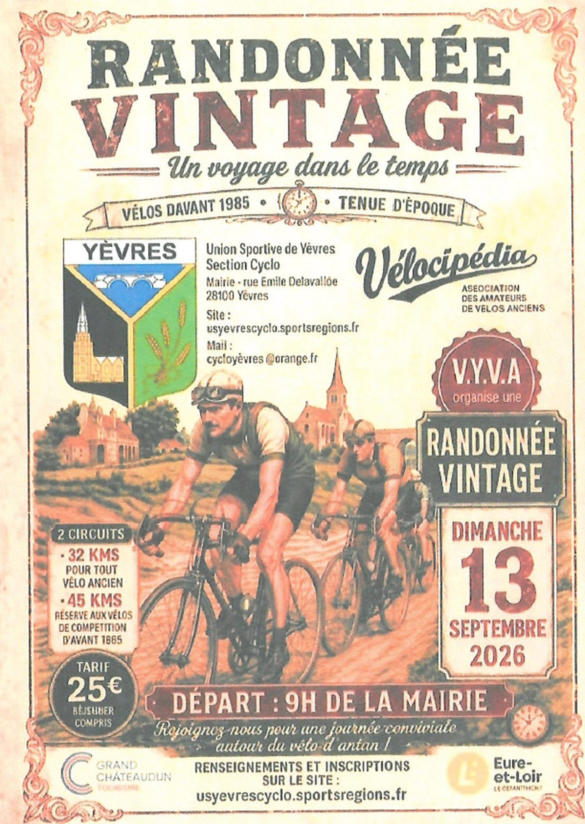 Randonnée vintage à vélo