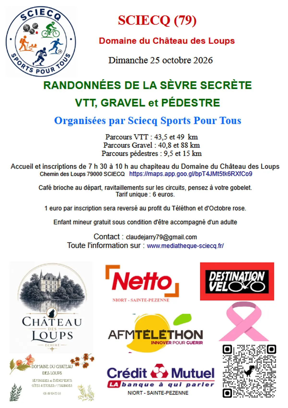 Randonnées de la Sèvre secrète à Sciecq