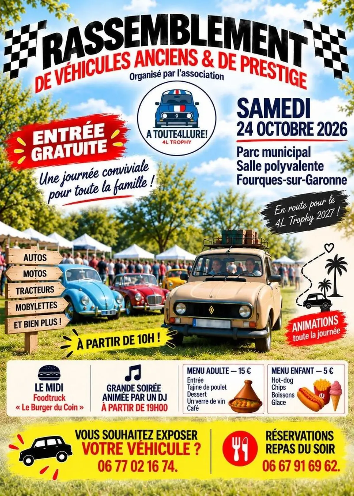 Rassemblement de véhicules anciens et de prestige