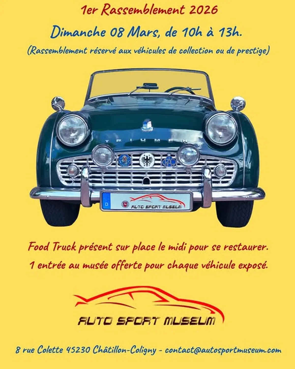 Rassemblement de voiture de collection et de prestige