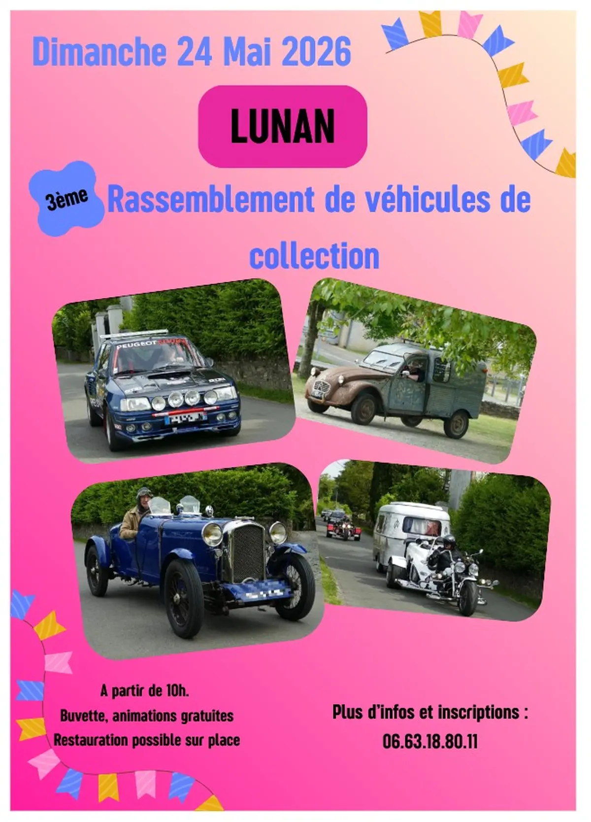Rassemblement de voitures de collection à Lunan