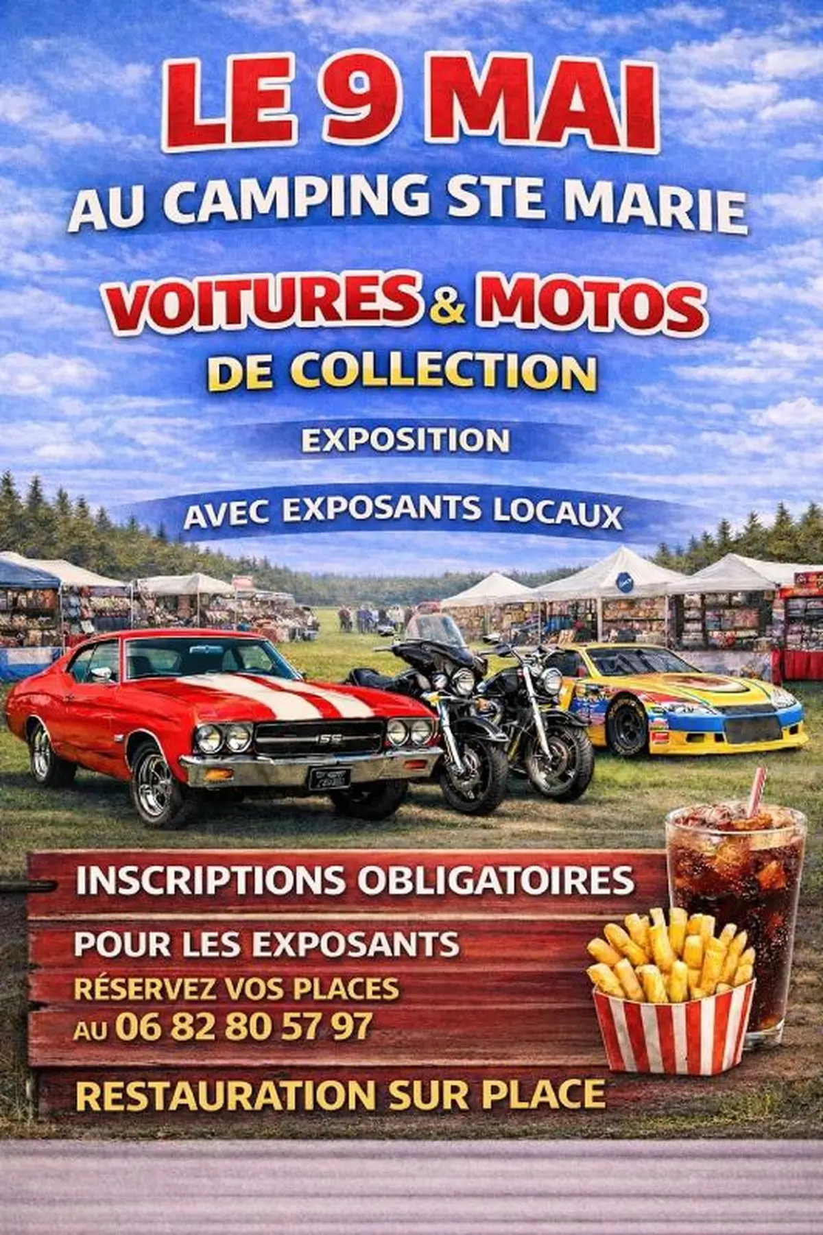 Rassemblement de voitures et motos de collection