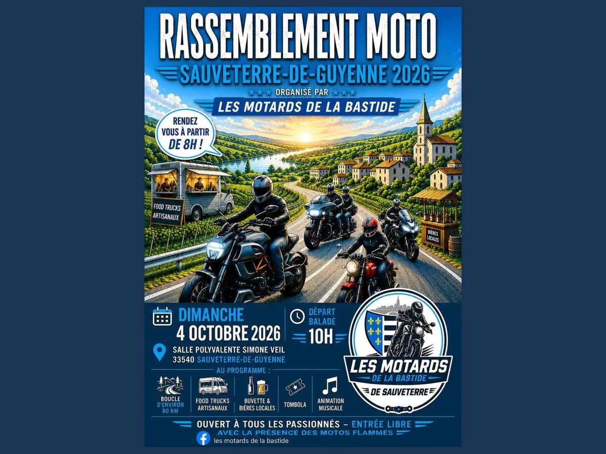 Rassemblement moto avec restauration et concert
