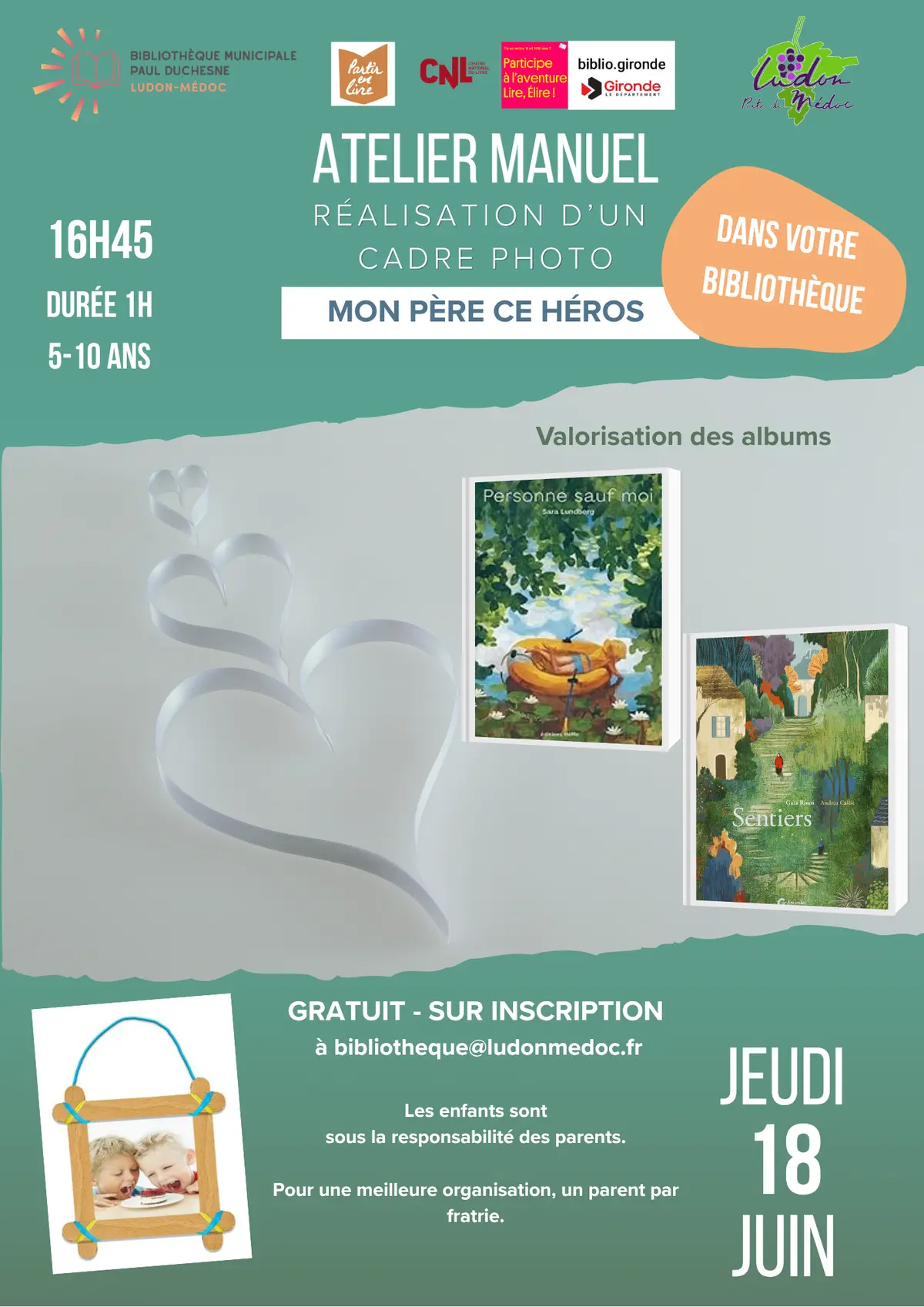 Réalisation du cadre photo : mon père ce héros