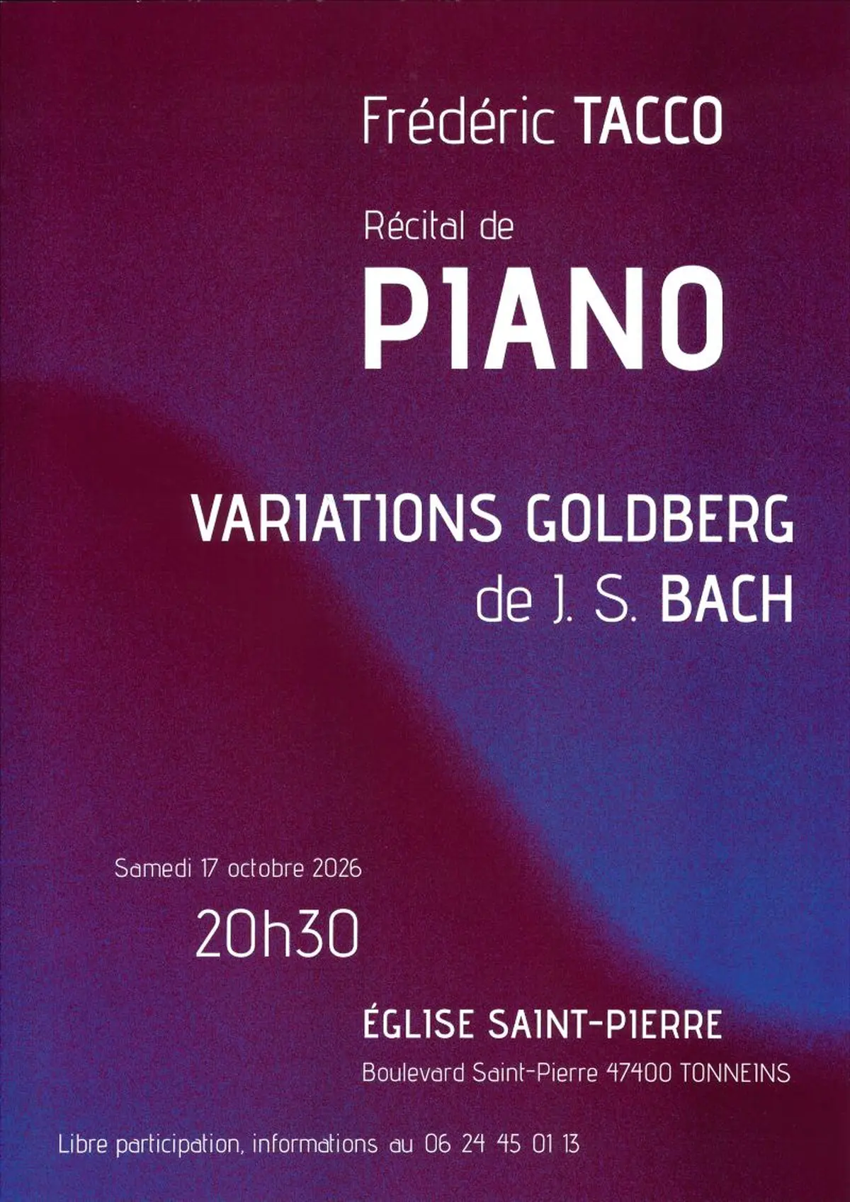 Récital de Piano - Frédéric TACCO