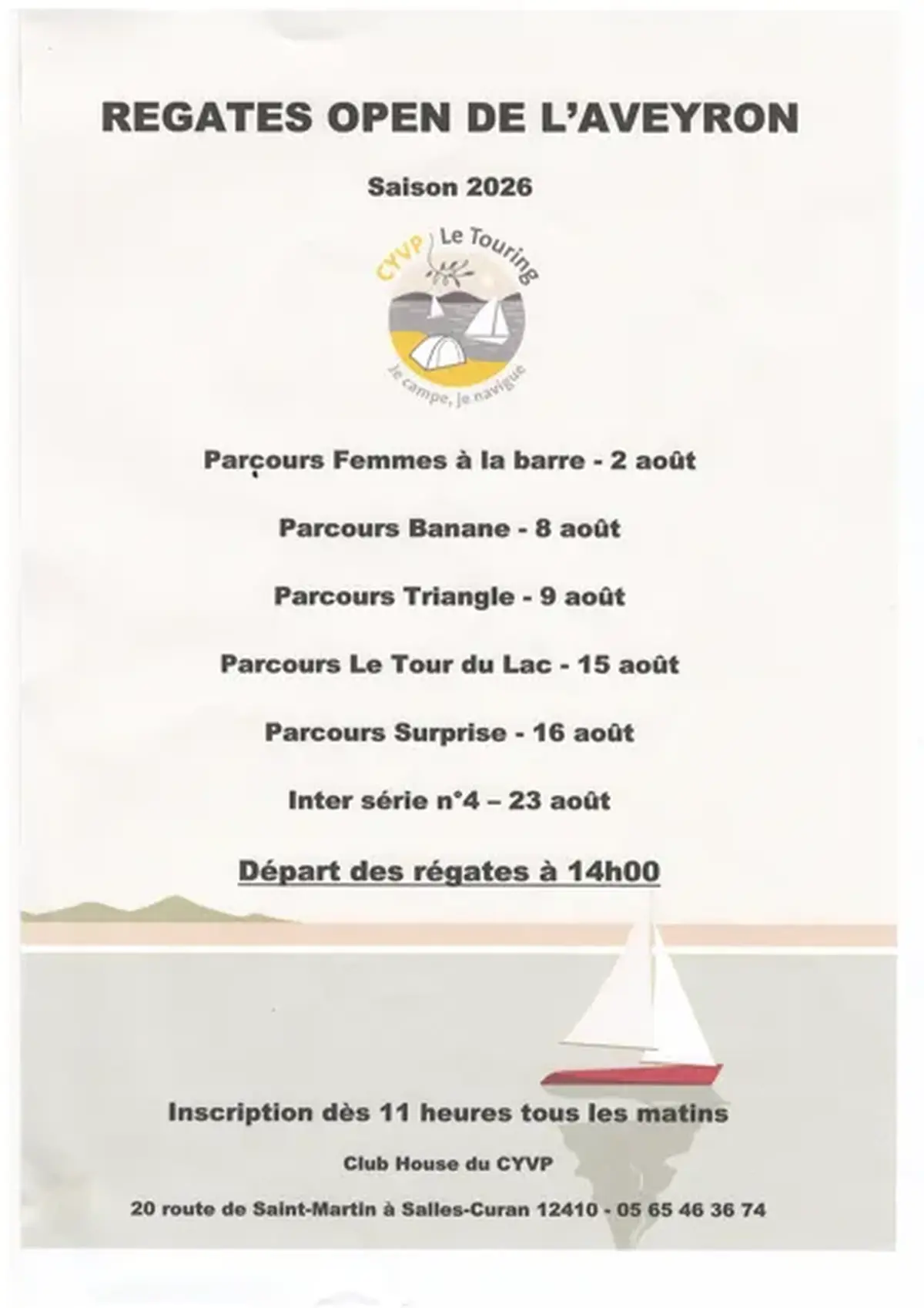 Regates Open de l'Aveyron - parcours femmes à la barre