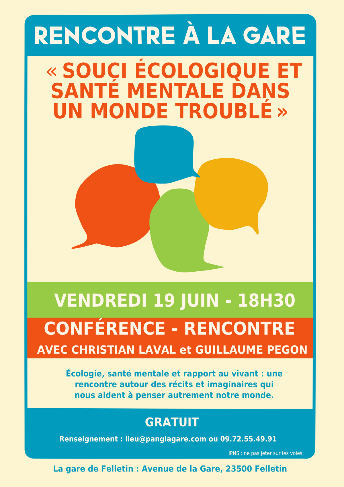 Rencontre à la gare - Souci écologique et santé mentale dans un monde troublé