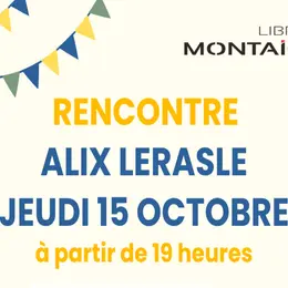 Rencontre avec Alix Lerasle  | Librairie Montaigne