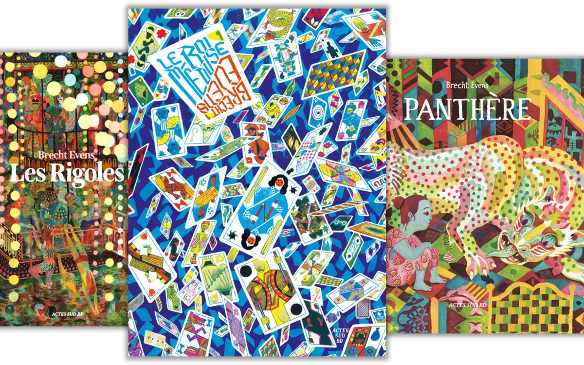 couvertures des romans graphiques Les Rigoles, Le Roi Méduse, Panthère