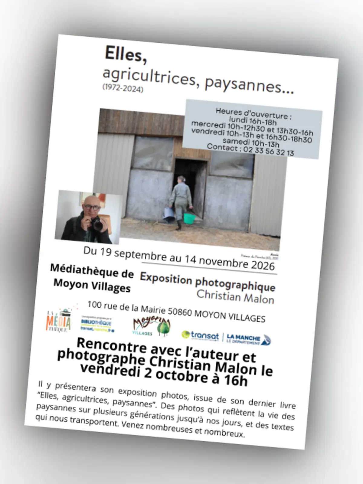 Rencontre avec Christian Malon, photographe de l'exposition Elles, agricultrices, paysannes