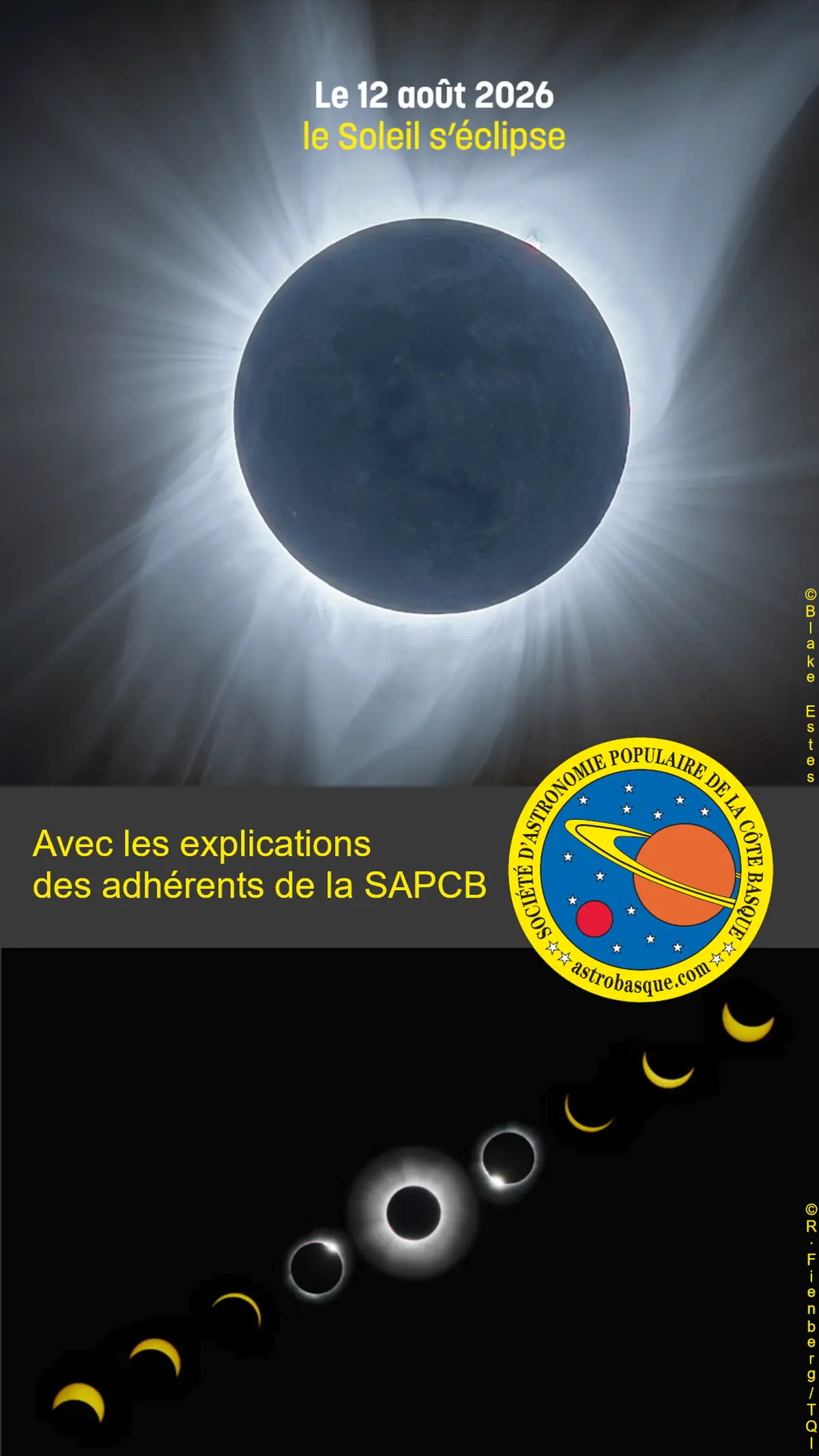 Rencontre avec le club d'astronomie de la Côte Basque :  Présentation de l'éclipse du 12 août