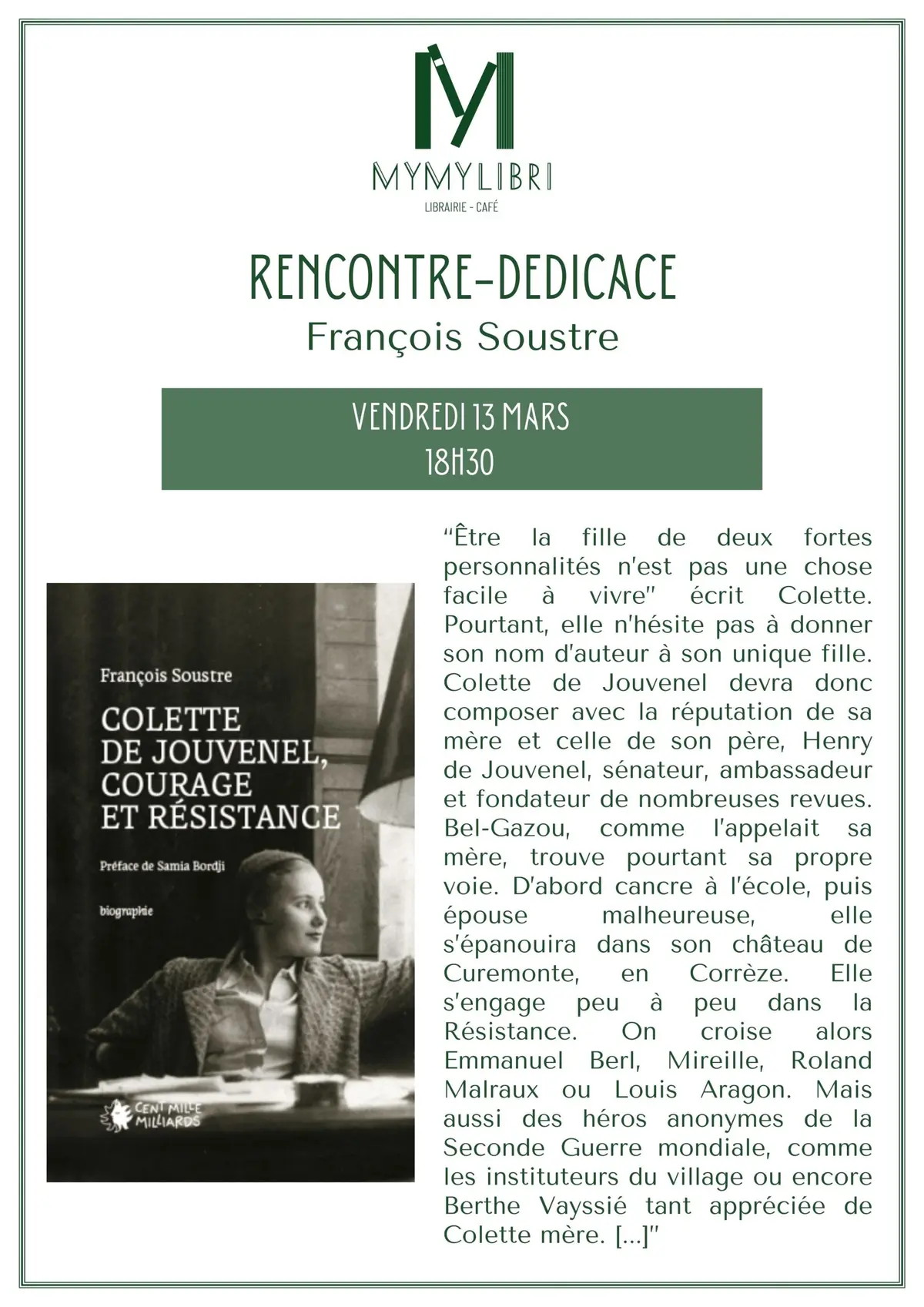 Rencontre dédicace avec François Soustre