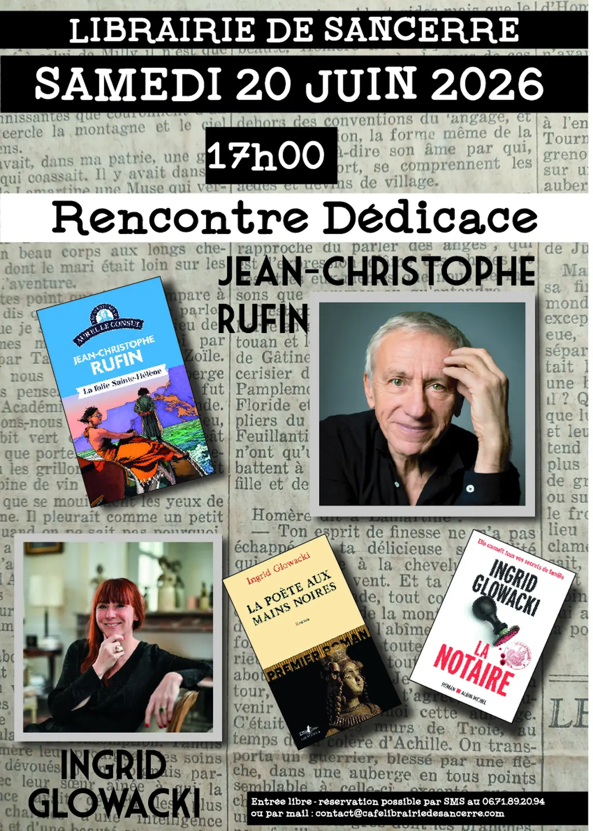 Rencontre dédicace avec Jean Christophe Rufin et Ingrid Glowacki
