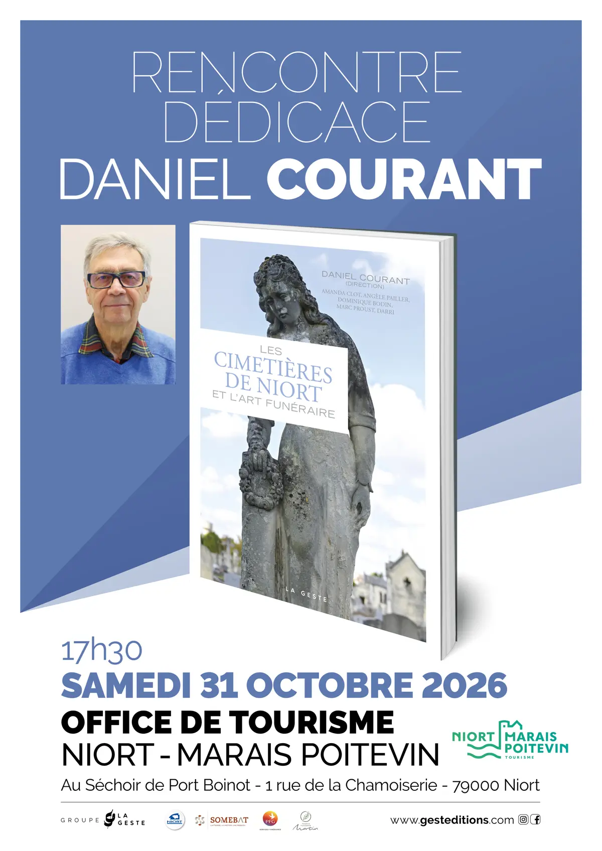 Rencontre dédicace de Daniel Courant  Les cimetières de Niort et l'art funéraire  à Niort
