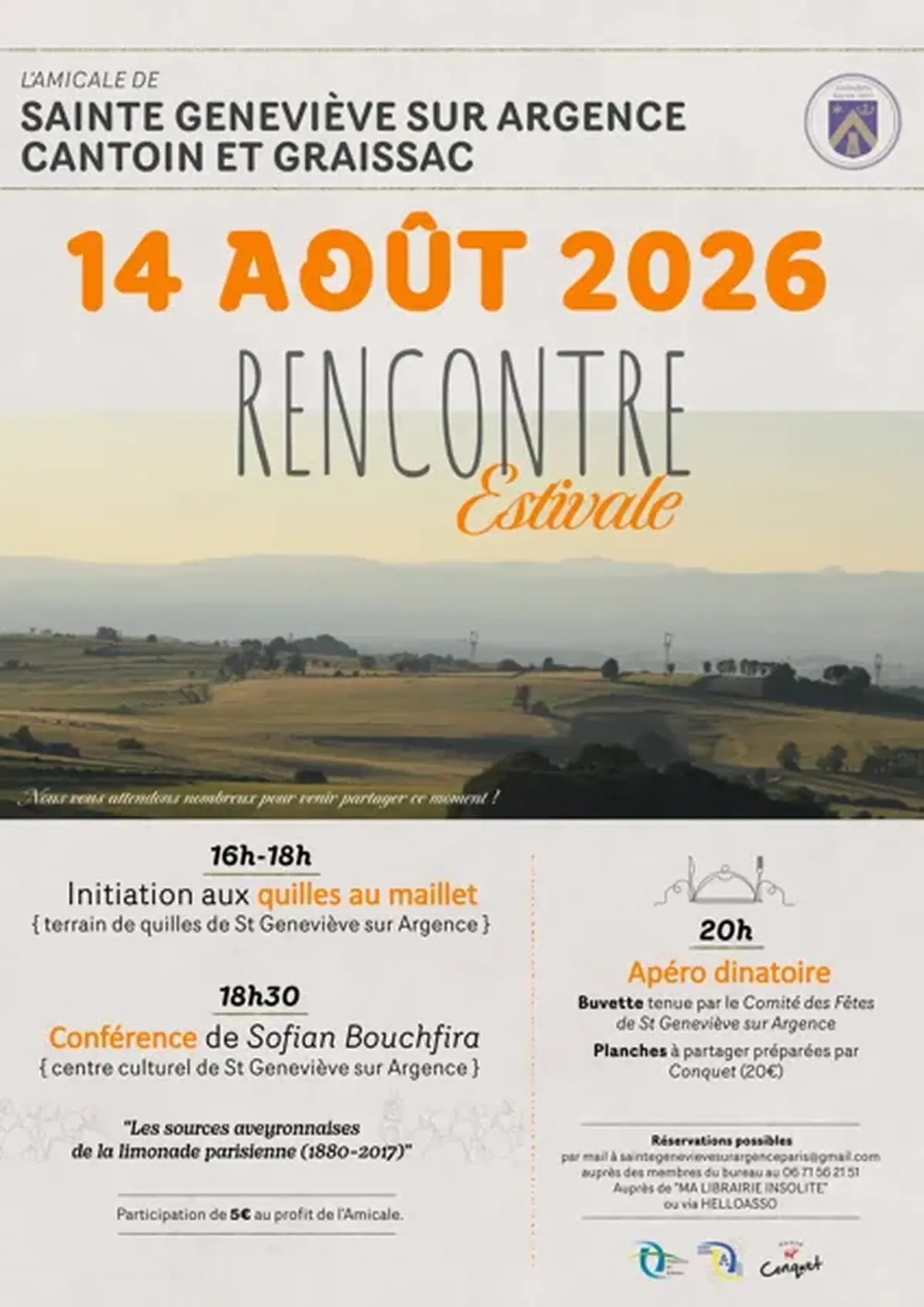 Rencontre estivale de l'Amicale de Sainte-Geneviève-sur-Argence, Cantoin et Graissac