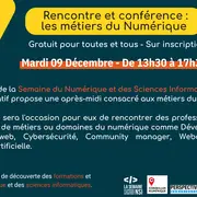 Rencontre et conférence : les métiers du Numérique