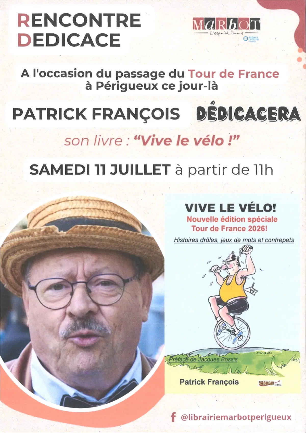Rencontre et dédicace avec Patrick François - Auteur de Vive le vélo ! 
