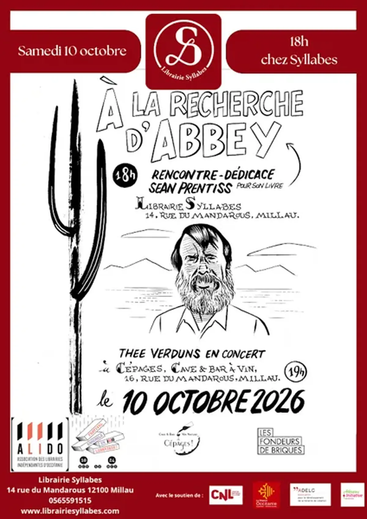 Rencontre littéraire avec l'auteur Sean Prentiss et concert de Thee Verduns - Librairie Syllabes