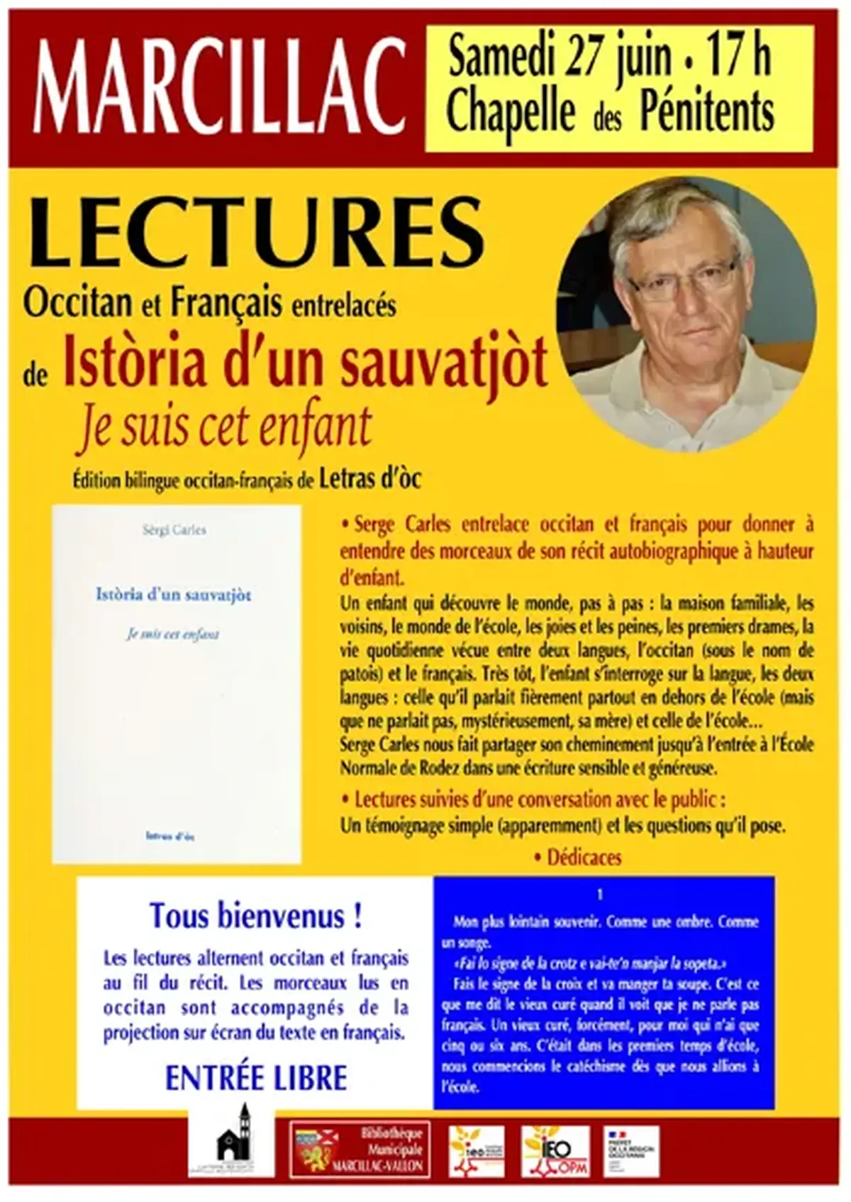 Rencontre littéraire avec Serge Carles