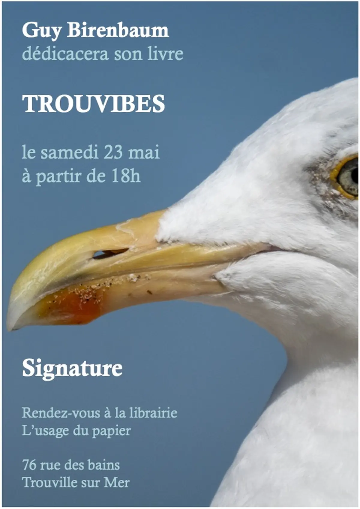 Rencontre littéraire et dédicace – Guy Birenbaum, Trouvibes