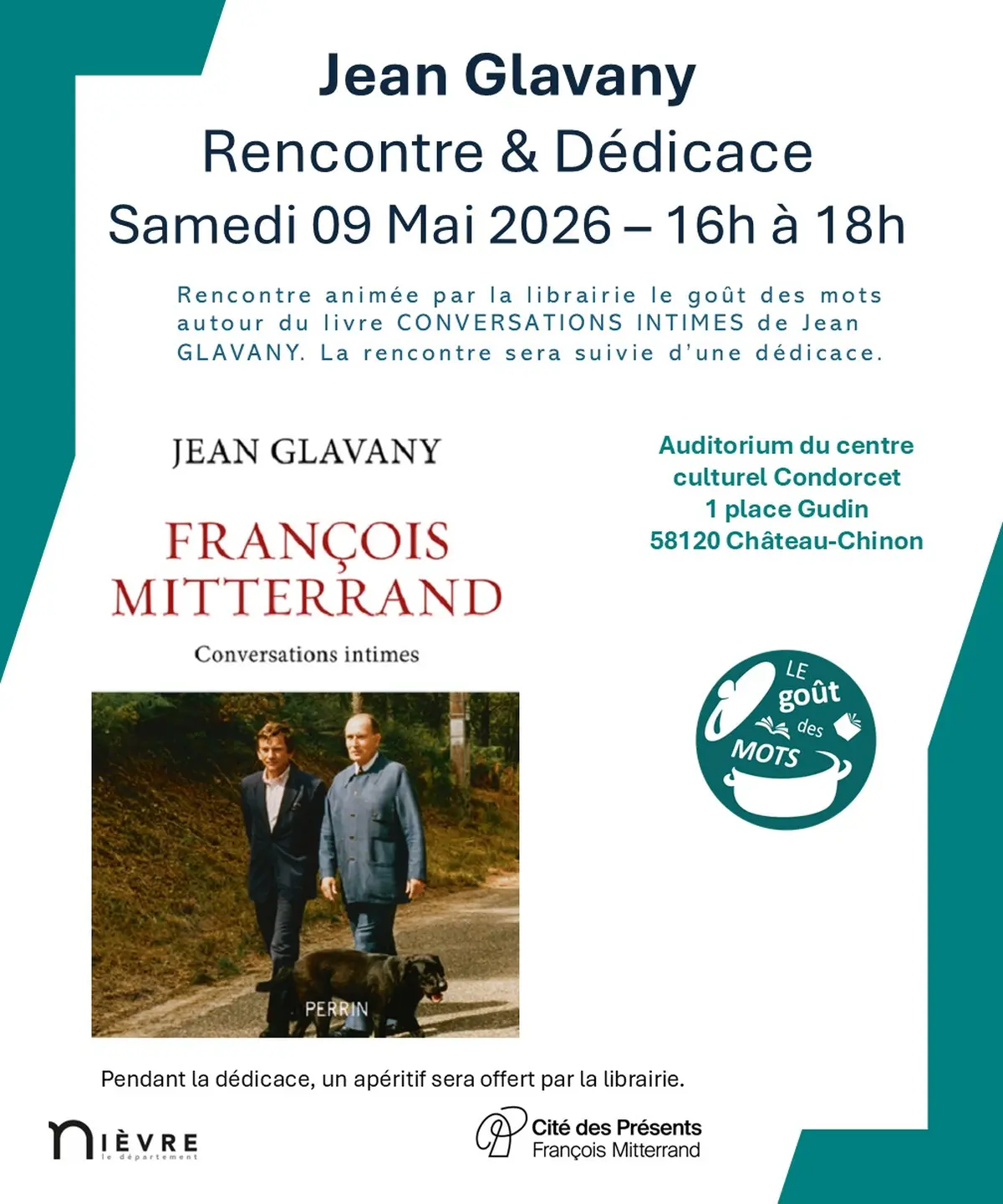 Rencontre littéraire: Jean Glavany