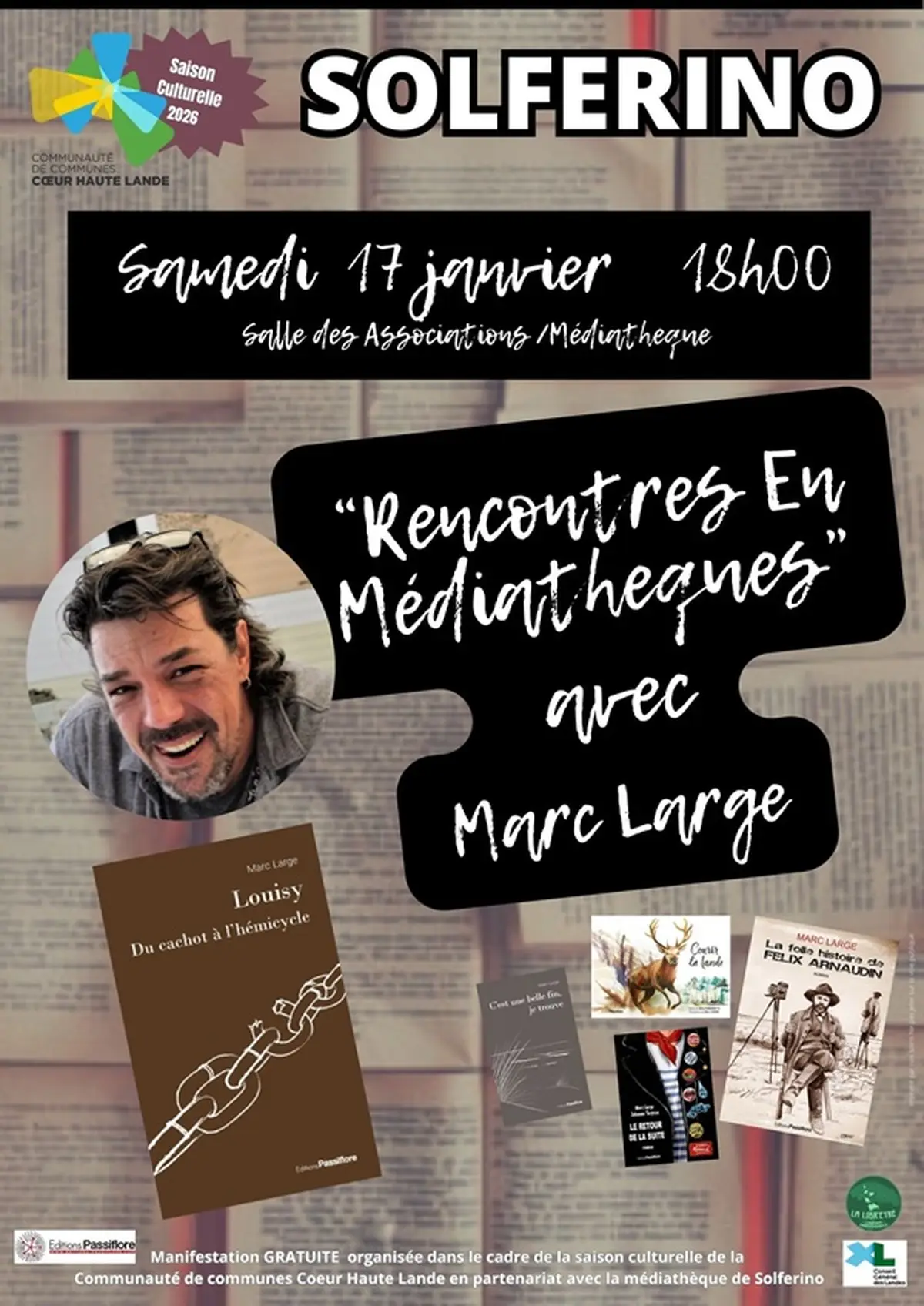 RENCONTRES EN MEDIATHEQUES avec MARC LARGE